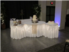Wedding reception lighted cake table
